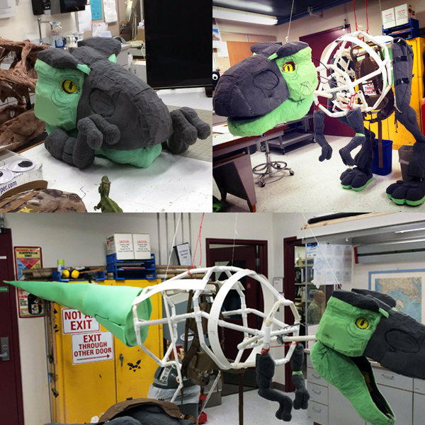 Snaps at different stages of his development by the museum's exhibits team.